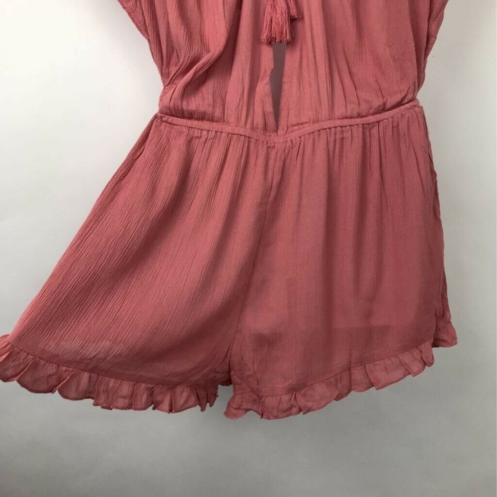 Topshop Romper Playsuit Pink Ruched Off Shoulder M - Picture 4 of 8
